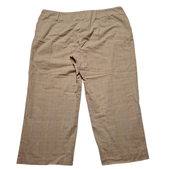 Cato Glen Check Capri Pants Women’s Size 14 – Tan Beige Preppy Corpcore Casual - Picture 2 of 9